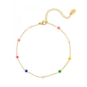 Bracelets de cheville perles colorées